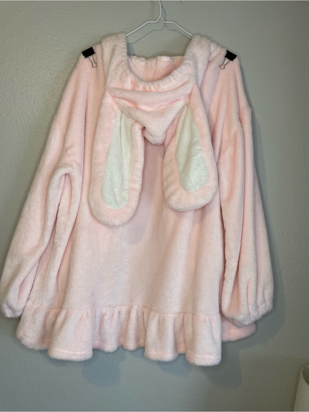 Women’s Pink Plush Bunny-Ear Hooded Jacket